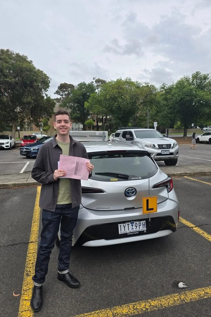 Happy student after passing driving test