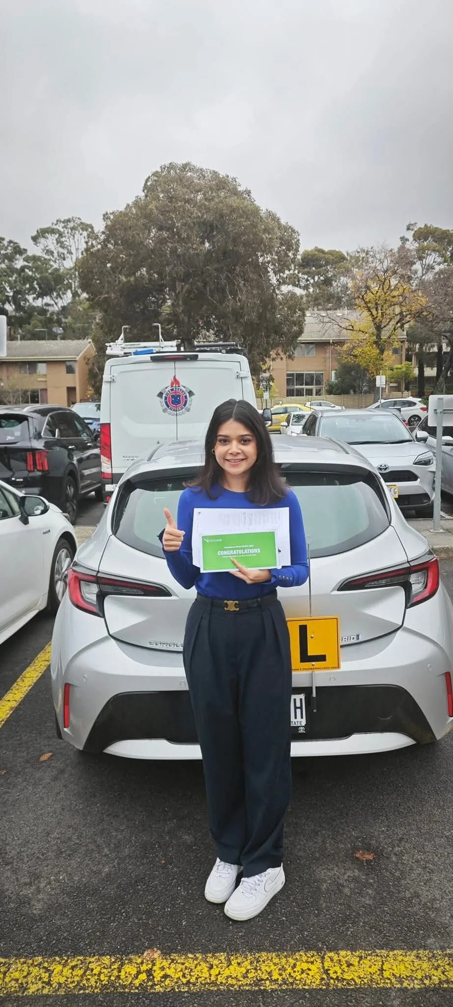 Student with VicRoads congratulations Melbourne