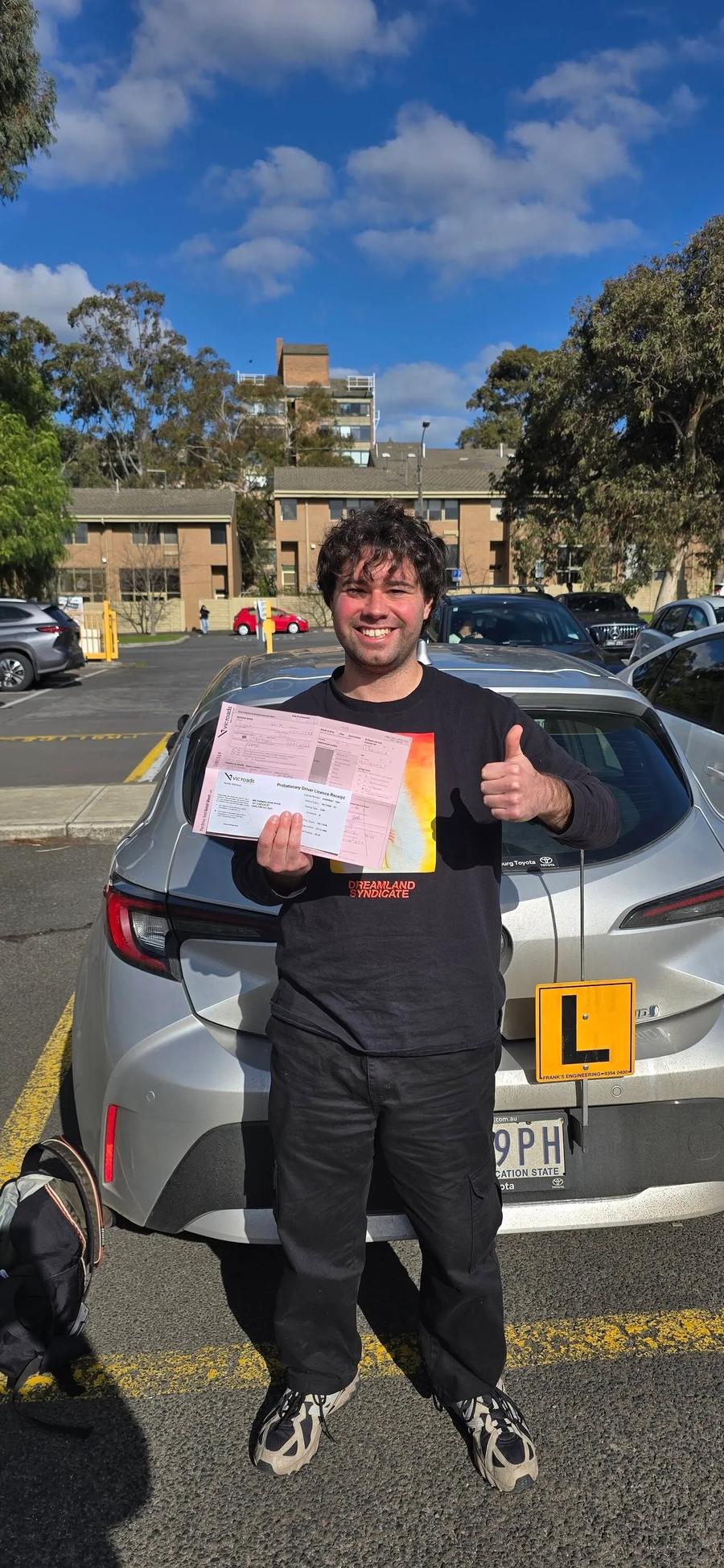 Learner driver practising for VicRoads drive test in Melbourne with Freshers instructor