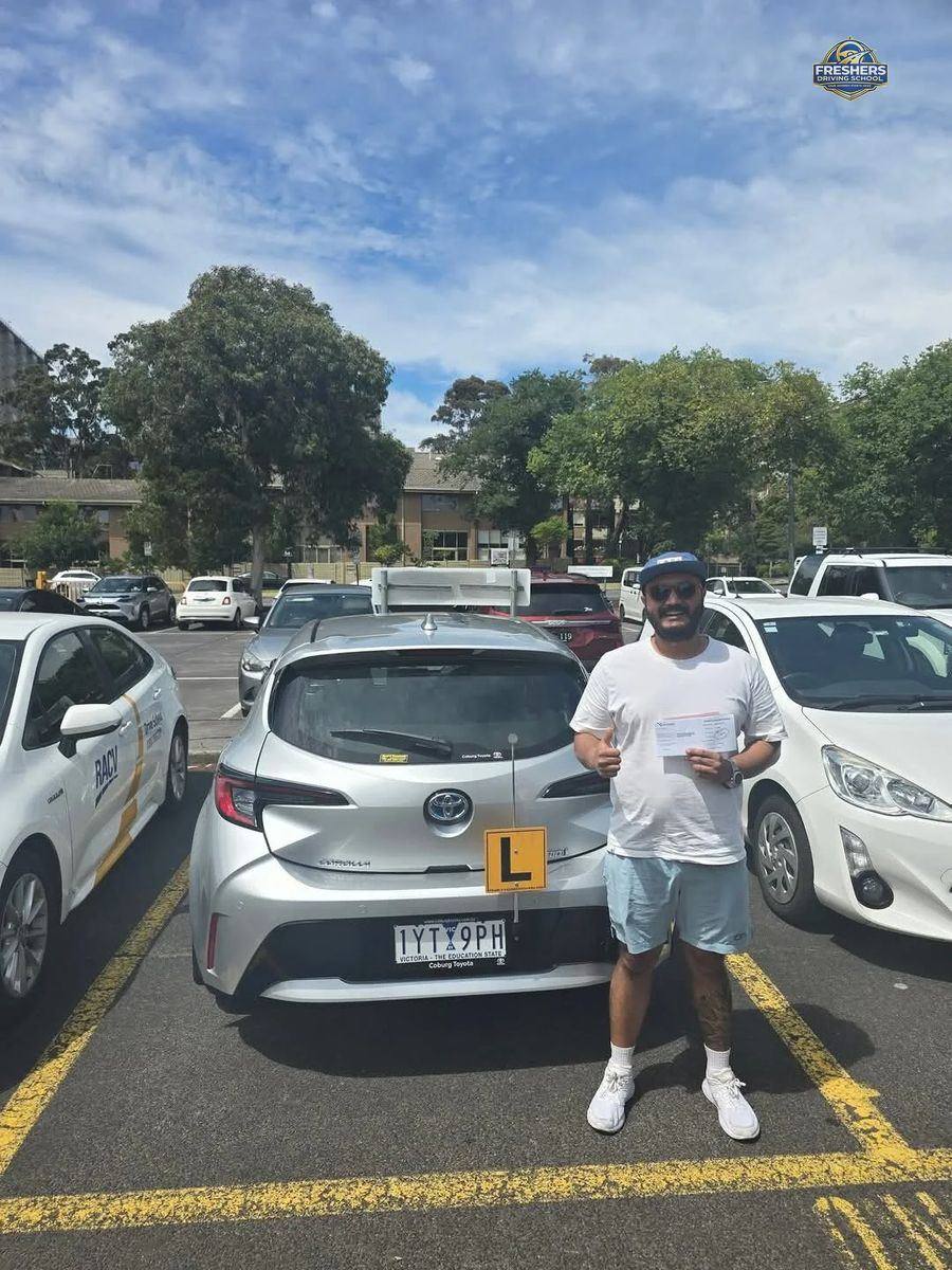 VicRoads test pass — Freshers Driving School Melbourne student first attempt